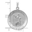 14KT White Gold 28X21MM Medal Saint Christopher Pendant. Chain Not Included Fashion