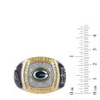 True Fans Fine Jewelry Green Bay Packers 1 2 CTW Diamond Ring in Sterling Silver Online Hot Sale