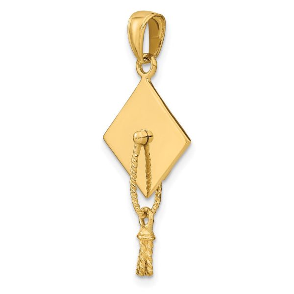 14KT Yellow Gold 30X15MM Graduation Cap Charm. Chain not Included Hot on Sale