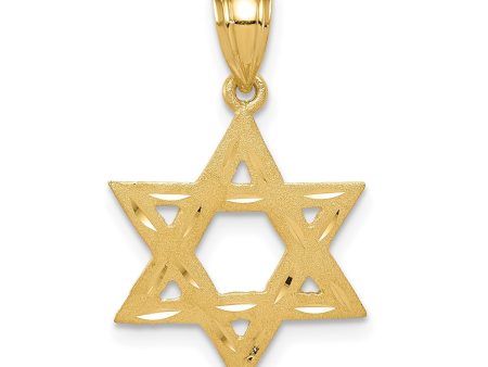 14KT Yellow Gold 24X16MM Star Of David Pendant. Chain Not Included Fashion