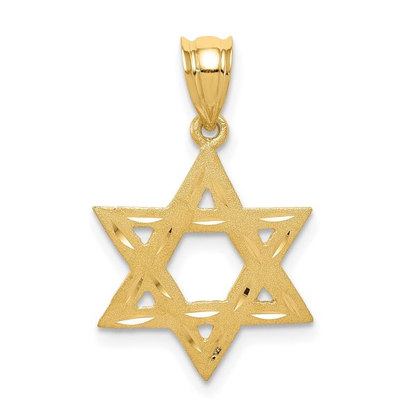 14KT Yellow Gold 24X16MM Star Of David Pendant. Chain Not Included Fashion