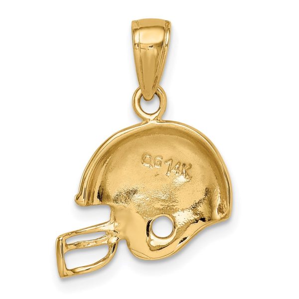 14KT Yellow Gold 20X14MM Football Helmet Pendant. Chain Not Included For Discount