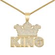 King by Simone I Smith Stainless Steel and Crystal 24-inch KING Pendant on Sale