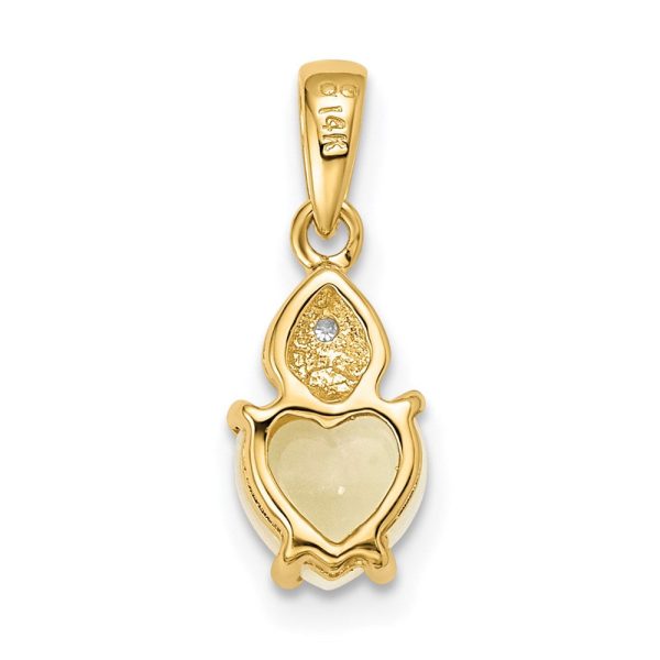 6MM Heart Shape Opal Diamond Accent Pendant-Chain Not Included in 14KT Yellow Gold on Sale