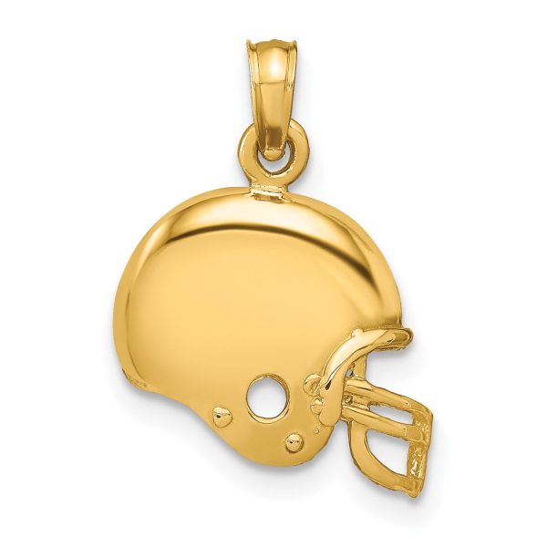 14KT Yellow Gold 20X14MM Football Helmet Pendant. Chain Not Included For Discount