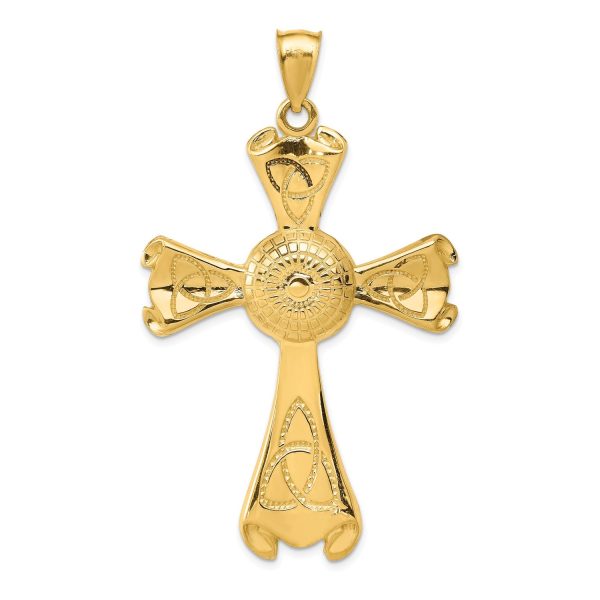 14KT Yellow Gold 65X37MM Cross Pendant. Chain Not Included For Sale