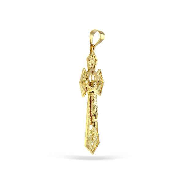 10KT Yellow Gold 92X48MM Filigree Crucifix Cross Pendant. Chain Not Included Online Hot Sale