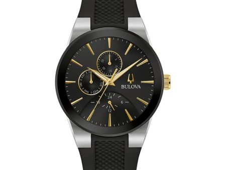 Bulova Futuro Watch with 41MM Black Dial and Silicone Strap. 98C146 Online Hot Sale