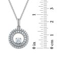 Signature EcoLove 3 4 CTW Lab Grown Diamond Halo Fashion Circle 18-inch Pendant in 14KT White Gold Supply