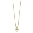 14KT Yellow Gold 3MM Round Emerald 15-inch Childrens Birthstone Pendant For Cheap