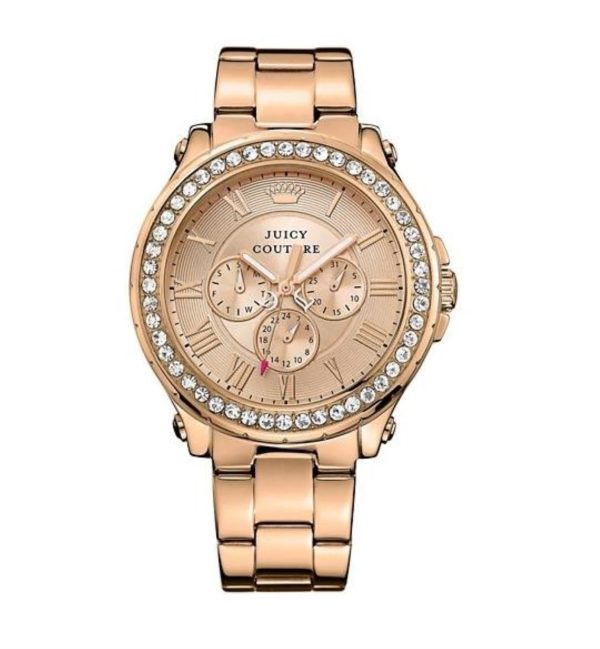 Juicy Couture with 42X42 MM Rosetone Watch Band; 1901083 Fashion