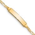 14KT Yellow Gold 8-inch 5MM Lobster Clasp Figaro ID Bracelet For Cheap