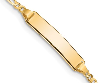 14KT Yellow Gold 8-inch 5MM Lobster Clasp Figaro ID Bracelet For Cheap