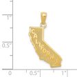 14KT Yellow Gold 25X16MM California State Pendant. Chain Not Included Fashion