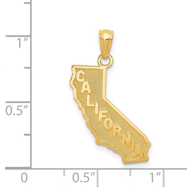 14KT Yellow Gold 25X16MM California State Pendant. Chain Not Included Fashion