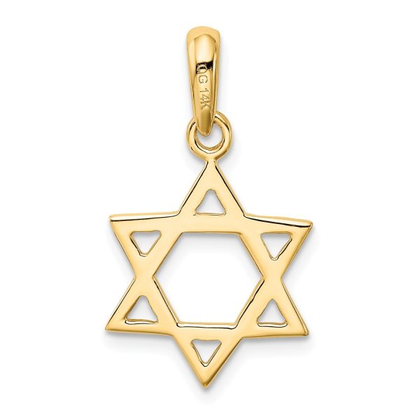 14KT Gold Star of David Pendant. Chain Not Included Cheap