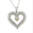 Sterling Silver Cubic Zirconia 18-inch Heart Pendant Online now