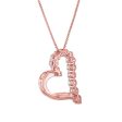 EcoLove 1 4 CTW Lab Grown Diamond 18-inch Heart Pendant in Rose Gold Plated Sterling Silver Sale