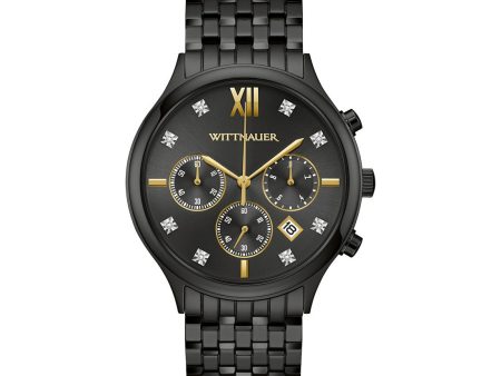 Wittnauer Black Tie 44MM Diamond Dial Black Chronograph Watch. WN3110 Online Sale