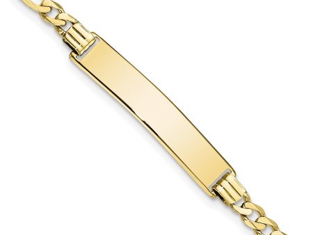 10KT Yellow Gold 7-inch 6.18MM Figaro ID Bracelet Online Sale