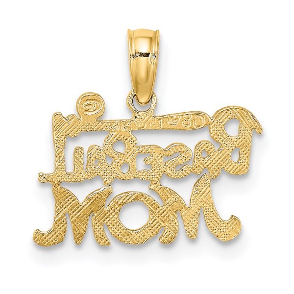 14KT Yellow Gold 11X16MM Baseball Mom Charm For Cheap