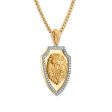 EcoLove 1 3 CTW Lab Grown Diamond Lion Pendant in Gold Plated Sterling Silver on Sale