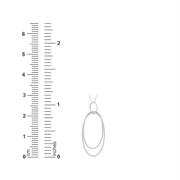 3 4 CTW Diamond 18-inch Double Oval Pendant in 10KT White Gold Online now