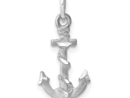 14KT White Gold 22X10MM 10MM Three Dimensional Anchor Pendant-Chain Not Included Supply