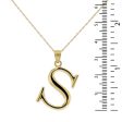 10KT Yellow Gold 18-inch 30MM Initial Pendant; Initial S Sale