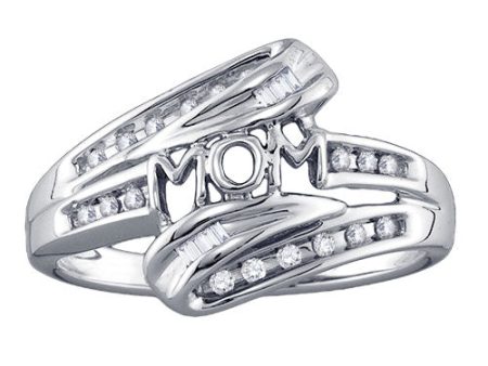 1 10 CTW Diamond Mom Ring in 10KT White Gold Online Sale