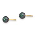 4MM Round Pearl Stud Earrings in 14KT Yellow Gold Online