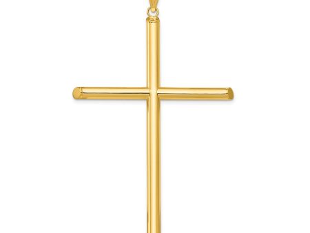 14KT Yellow Gold 73X42MM Cross Pendant-Chain Not Included Supply