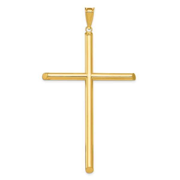 14KT Yellow Gold 73X42MM Cross Pendant-Chain Not Included Supply