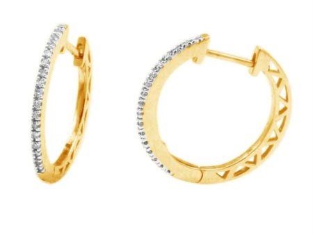 1 10 CTW Diamond Hoop Earrings in 10KT Yellow Gold Discount