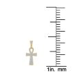 10KT Yellow Gold 1 CTW Diamond 53X24MM Ankh Cross Pendant. Chain Not Included Online now