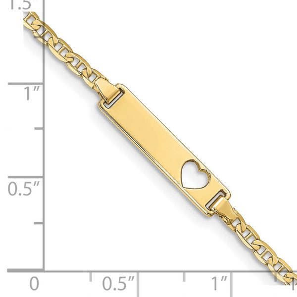 10KT Yellow Gold 7-inch 5.01MM Anchor Link ID Bracelet Fashion