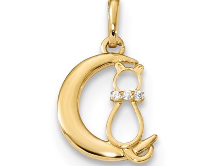 14KT Yellow Gold Cubic Zirconia Childrens Pendant-Chain Not Included Online Sale