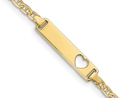 10KT Yellow Gold 7-inch 5.01MM Anchor Link ID Bracelet Fashion