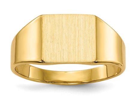 14KT Yellow Gold 8X8.5MM Closed Back Signet Ring; Size 5 Online Hot Sale