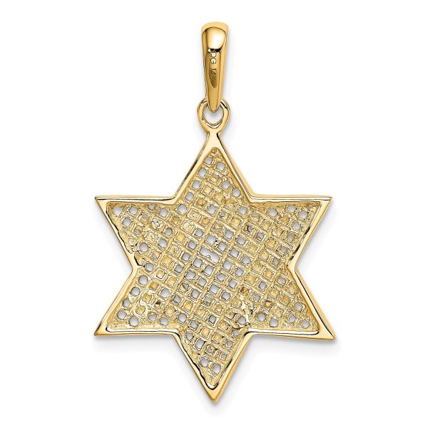 14KT Gold Meshed Star of David Pendant. Chain Not Included Discount