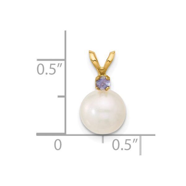 7MM Round Pearl and Tanzanite Pendant-Chain Not Included in 14KT Yellow Gold Online