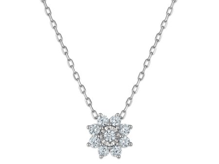 LoveSong EcoLove 1 3 CTW Lab Grown Flower Diamond Pendant on Sale