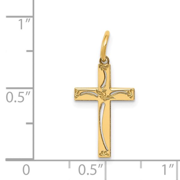 14KT Yellow Gold 21X11MM Cross Pendant. Chain Not Included For Cheap