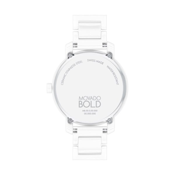 Movado BOLD Evolution 2.0 34MM White Dial Ceramic Watch. 3601233 Cheap