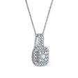 Signature 3 4 CTW Diamond Halo Cushion 18-inch Pendant in 14KT White Gold For Discount