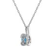 5MM Round Topaz and White Sapphire Birthstone Flower Halo Pendant in Sterling Silver Hot on Sale