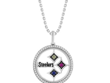 True Fans Fine Jewelry Pittsburgh Steelers 18-inch Pendant in Sterling Silver For Sale