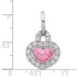 Sterling Silver Cubic Zirconia 27X16MM Heart Pendant. Chain Not Included Hot on Sale