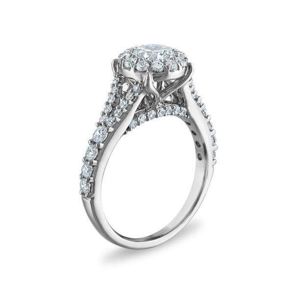 LoveSong EcoLove 2 CTW Lab Grown Diamond Halo Bridal Set in 10KT White Gold Hot on Sale