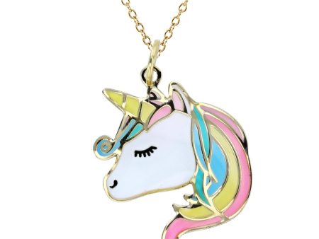 10KT Yellow Gold 28X18MM 18-inch Unicorn Pendant Sale